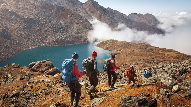 Wanderungen im bergigen Gelände