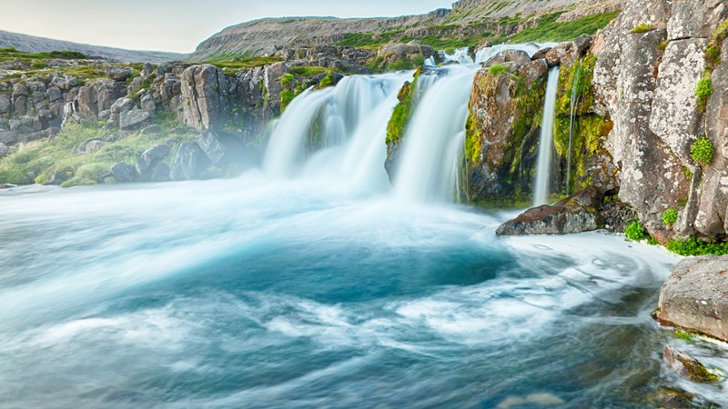Der Wasserfall Dynjandi in Island