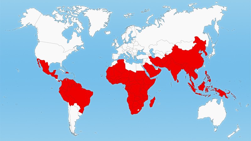 Malariagebiete weltweit
