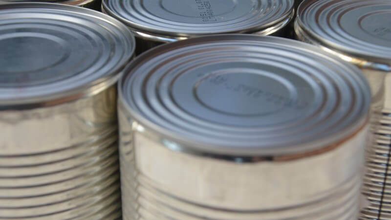 Weißblechdosen (Konservendosen) ohne Etikett