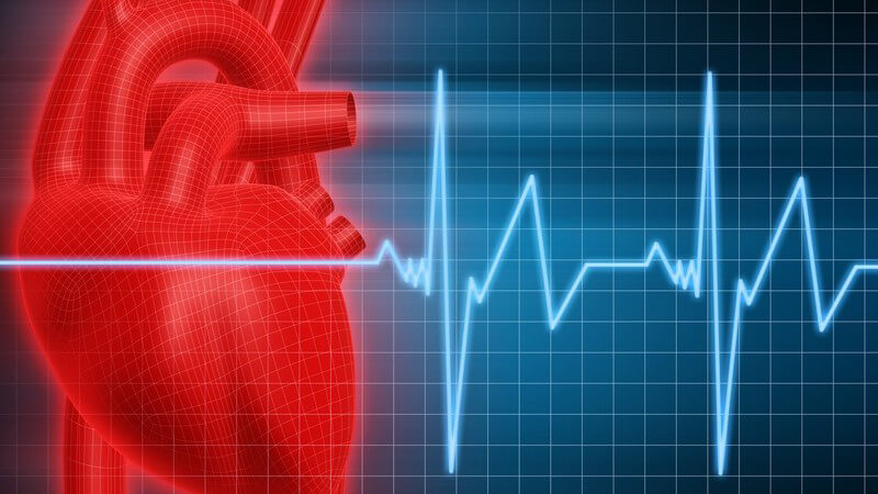 Grafik Herz mit EKG vom Herzschlag Puls