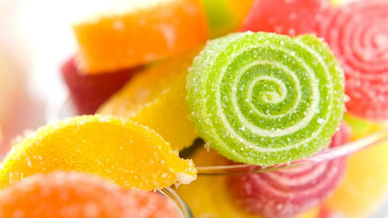 Nahaufnahme Süßigkeiten im Glas