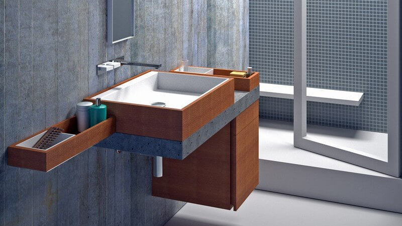 Einsicht modernes Badezimmer mit Dampfkabine, Dampfraum