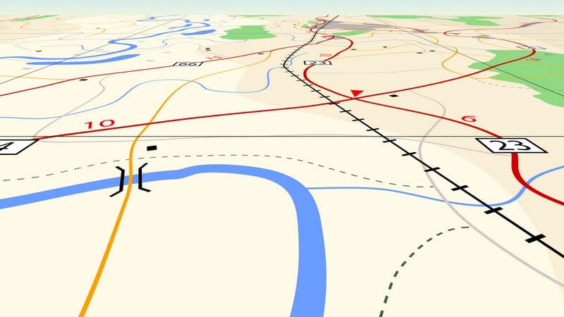 Routenplaner Karte am Computer oder Navigationsgerät