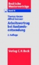 Arbeitsvertrag bei Auslandsentsendung